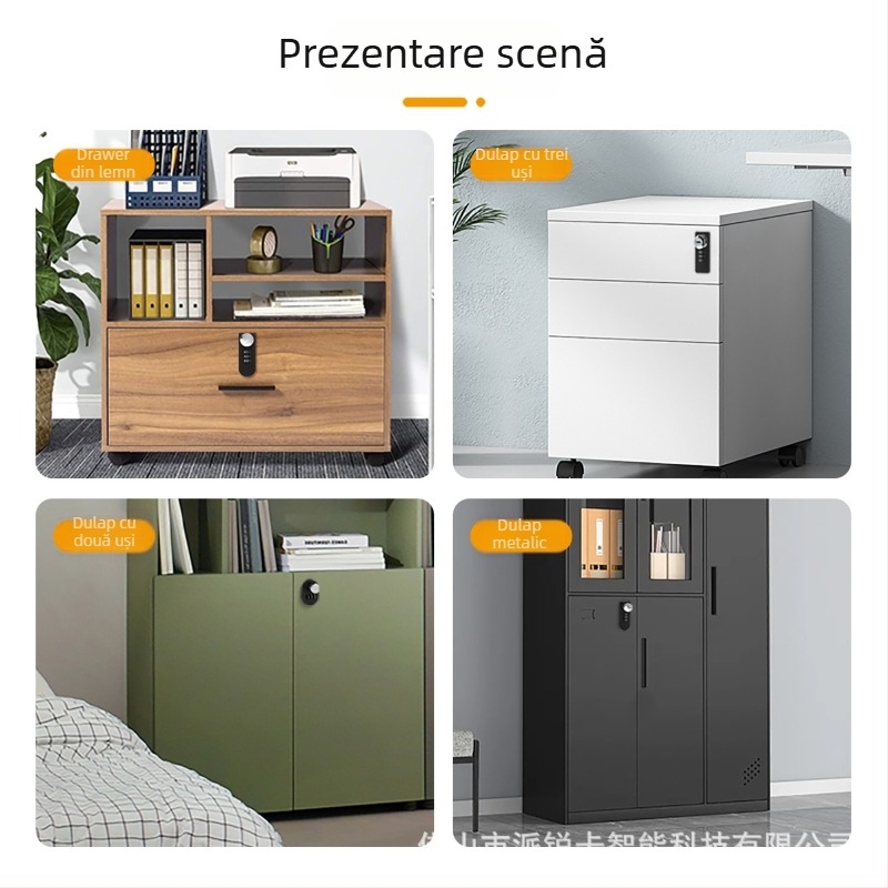Parika încuietoare cu combinație mecanică pentru dulapuri și fișiere – plastic + aliaj, stil modern minimalist