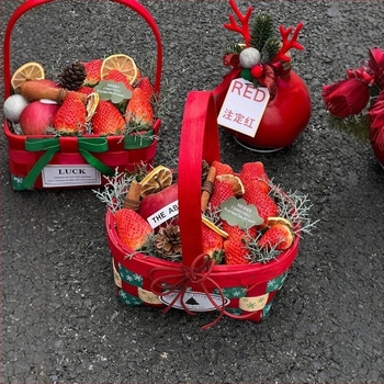 Coș de flori din lemn împletit manual — stil pastoral, coș pentru fructe și legume, lansat în 2024, cutie cu 40 de bucăți