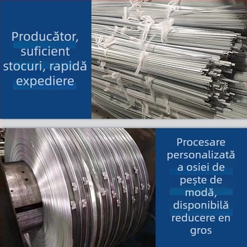 Boning pentru corset din sârmă de oțel, os de pește pentru rochie de mireasă, poate fi tăiată și îndoită, lățimi 6–12 mm