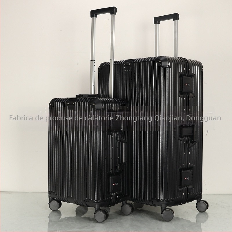 Valiză de călătorie cu cadru din aluminiu, PC, lacăt TSA cu cod, roți universale, greutate 3,5 kg