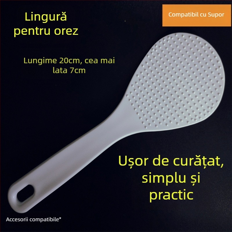 Spatulă de gătit, antiaderentă, design vertical, ABS de calitate alimentară, compatibilă cu rice cooker-ul Supor