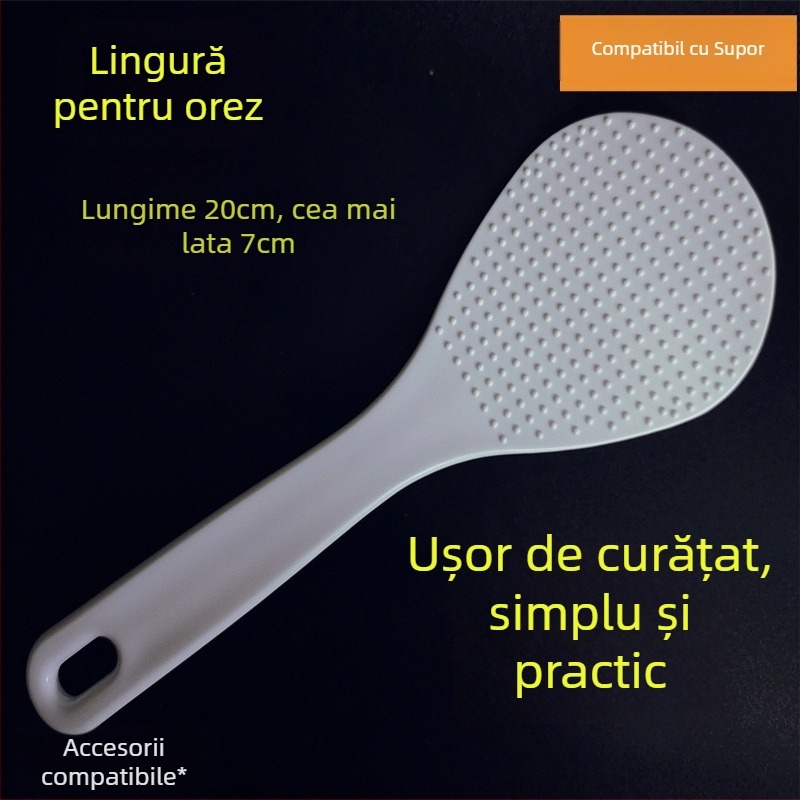 Spatulă de gătit, antiaderentă, design vertical, ABS de calitate alimentară, compatibilă cu rice cooker-ul Supor
