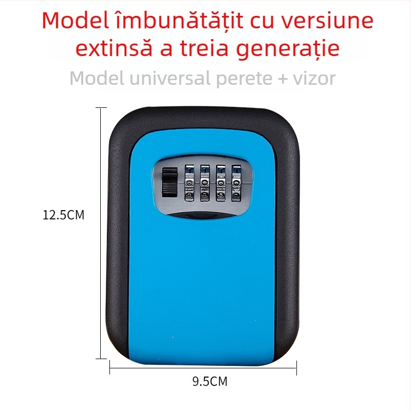 Cutie pentru chei cu cod mecanic, KS017, montare pe perete, design ochi de pisică, potrivită pentru carduri ID și carduri bancare