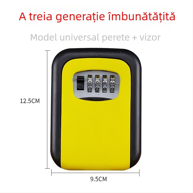 Cutie pentru chei cu cod mecanic, KS017, montare pe perete, design ochi de pisică, potrivită pentru carduri ID și carduri bancare