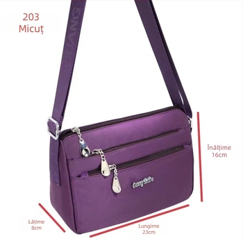 Guangshida Geantă Crossbody pentru Femei, Multistrat, Material Oxford Impermeabil, Compartiment Pentru Telefon, Buzunar Intern Patch, Curea Unică