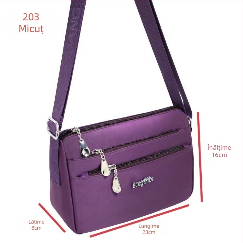 Guangshida Geantă Crossbody pentru Femei, Multistrat, Material Oxford Impermeabil, Compartiment Pentru Telefon, Buzunar Intern Patch, Curea Unică