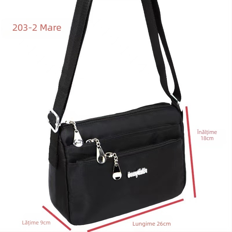 Guangshida Geantă Crossbody pentru Femei, Multistrat, Material Oxford Impermeabil, Compartiment Pentru Telefon, Buzunar Intern Patch, Curea Unică