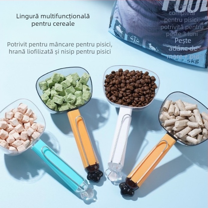 Set din acril cu linguri și spatulă, cu linguri de măsurare gradate, capacitate mare, design modern minimalist