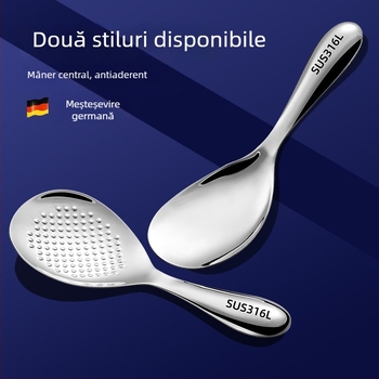 Lingură pentru orez din oțel inoxidabil, mâner lung, antiaderent, potrivit pentru alimente, lingură de servire