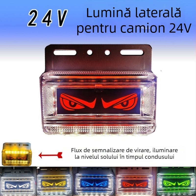Lumină de semnalizare LED pentru camion cu design ochi de diavol, 24V, IP67, sursă LED, model Lion dance eye lights, potrivit pentru autoturisme, camioane mari, camioane, semiremorci