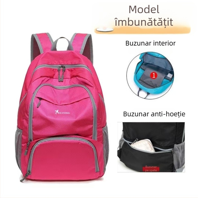 Rucsac ușor pliabil, din Oxford, impermeabil, antifurt, cu buzunar pentru laptop și telefon