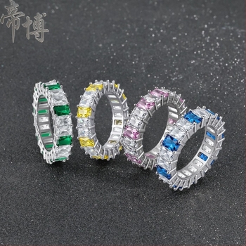 Inel din argint S925, pătrat, design geometric, zircon 5A, stil Ins - Yun natsyr