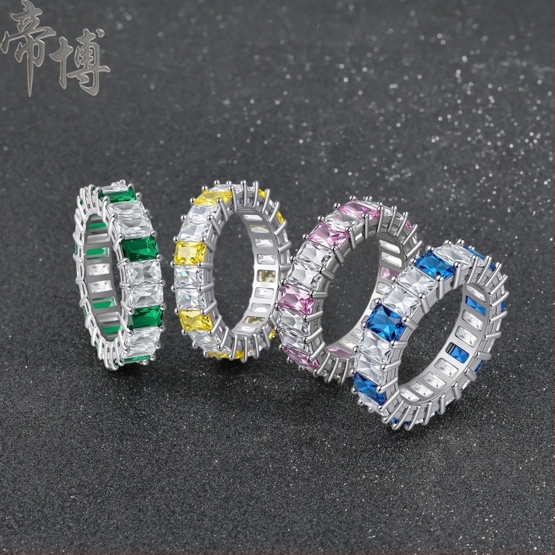 Inel din argint S925, pătrat, design geometric, zircon 5A, stil Ins - Yun natsyr