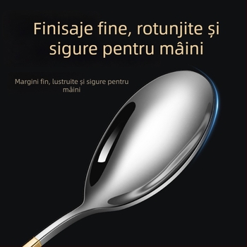 Cheemee Lingură din oțel inoxidabil 316 – Lingură de masă, Stil modern minimalist, Finisaj oglindit prin polizare cu disc textil