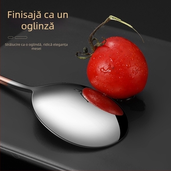 Cheemee Lingură din oțel inoxidabil 316 – Lingură de masă, Stil modern minimalist, Finisaj oglindit prin polizare cu disc textil