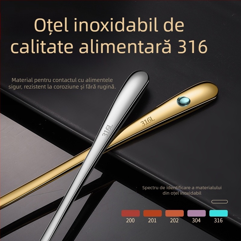 Cheemee Lingură din oțel inoxidabil 316 – Lingură de masă, Stil modern minimalist, Finisaj oglindit prin polizare cu disc textil
