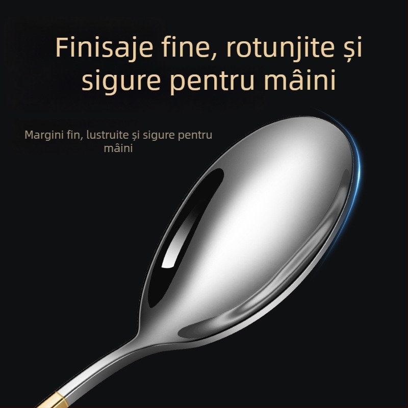 Cheemee Lingură din oțel inoxidabil 316 – Lingură de masă, Stil modern minimalist, Finisaj oglindit prin polizare cu disc textil
