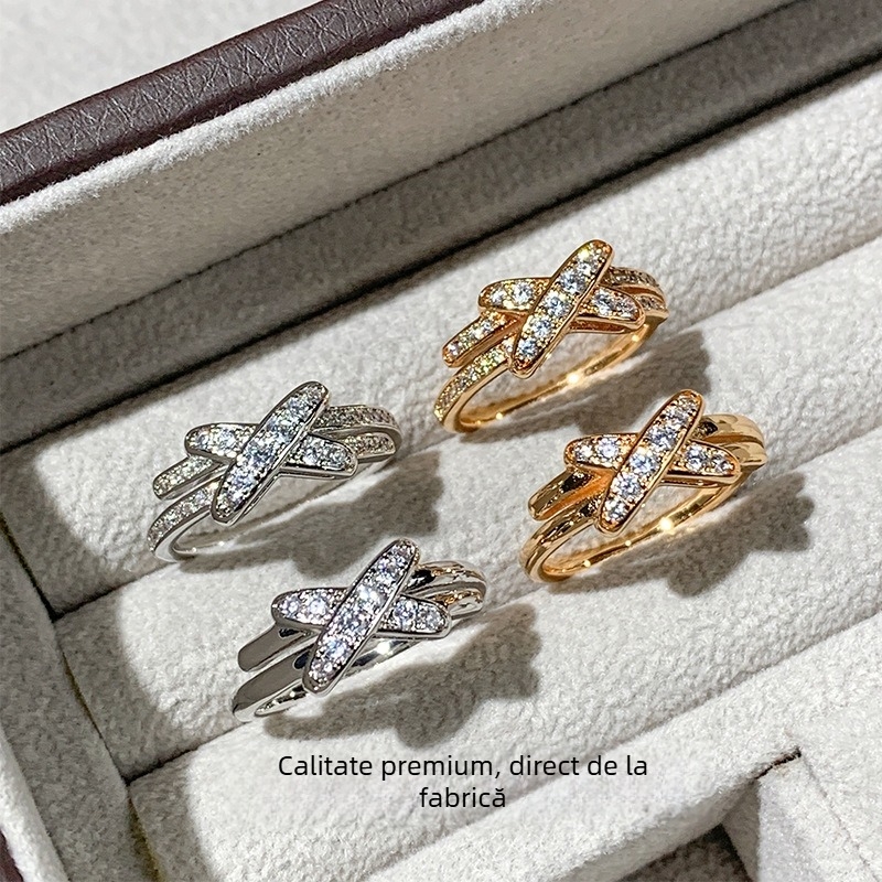 Inel cerc simplu, din V aur, design geometric, placare electrolitică