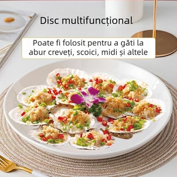 Farfurie plată de porțelan pentru servire, compatibilă cu microundele, finisaj sub glazură, personalizabilă (CY)