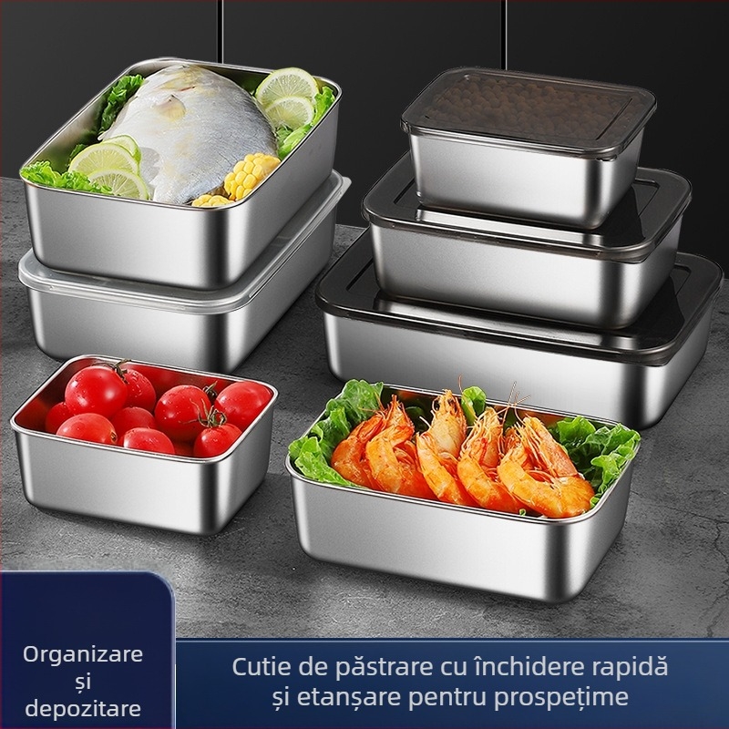 Tavă de pregătire a alimentelor din oțel inoxidabil, pătrată, compatibilă cu microundele, suprafață electroplacată, calitate premium