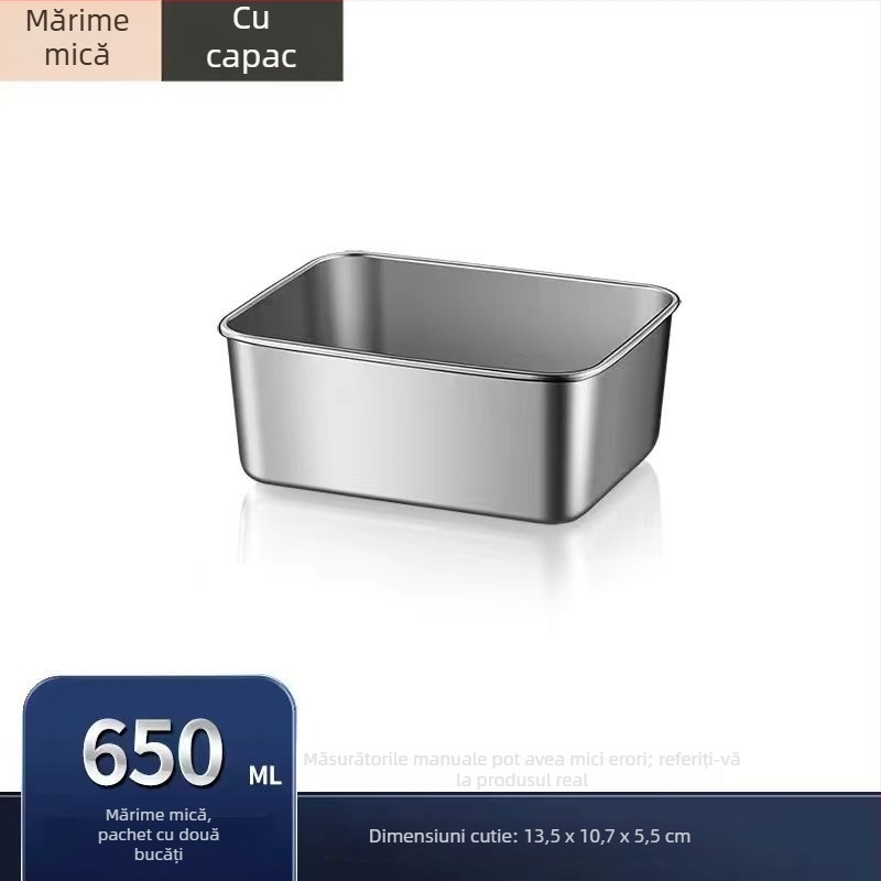 Tavă de pregătire a alimentelor din oțel inoxidabil, pătrată, compatibilă cu microundele, suprafață electroplacată, calitate premium