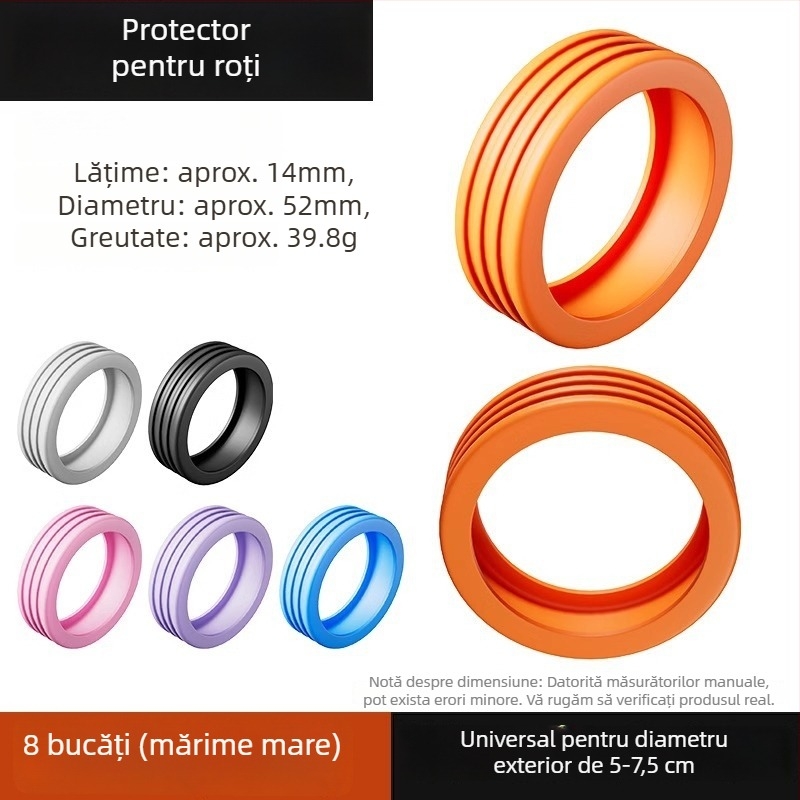 Capac de roată pentru bagaj — silicon de înaltă densitate, rezistent la uzură, ușurează tragerea, înlocuire universală