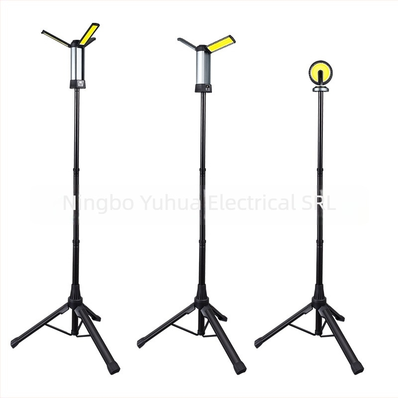 Lampă de lucru LED extensibilă cu magnet și afișaj digital, 12W, 6000mAh, rotație 360°, pentru camping și urgențe