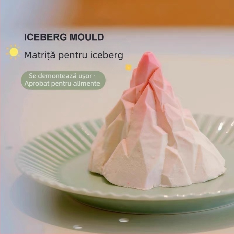 Formă din silicon pentru prăjituri – munte de zăpadă 3D, potrivită pentru mousse de tip iceberg și lumânări din parafină