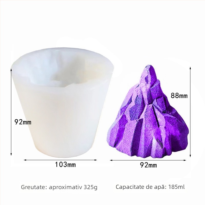 Formă din silicon pentru prăjituri – munte de zăpadă 3D, potrivită pentru mousse de tip iceberg și lumânări din parafină