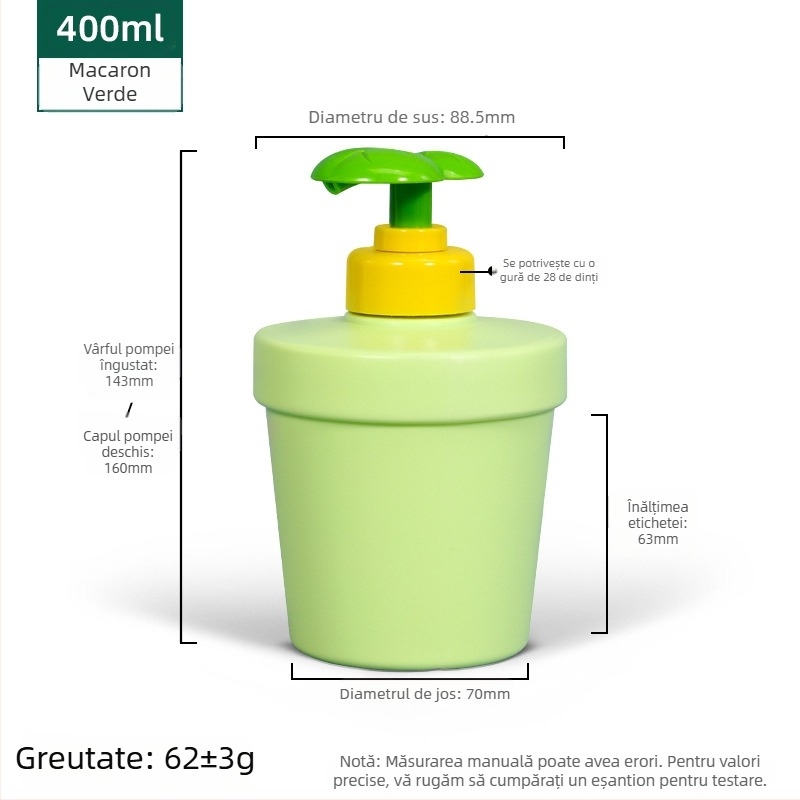 Sticlă dozatoare din PE, turnată prin blow molding, Spruce beauty, capac flip-cap