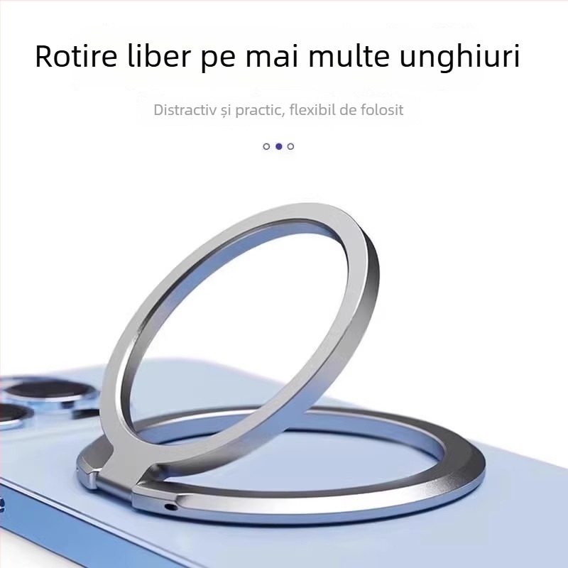 Suport pentru telefon cu inel – birou ultra-subțire, portabil, multifuncțional, reglabil (Material: aliaj; Stil: General; Personalizare: Suportată)
