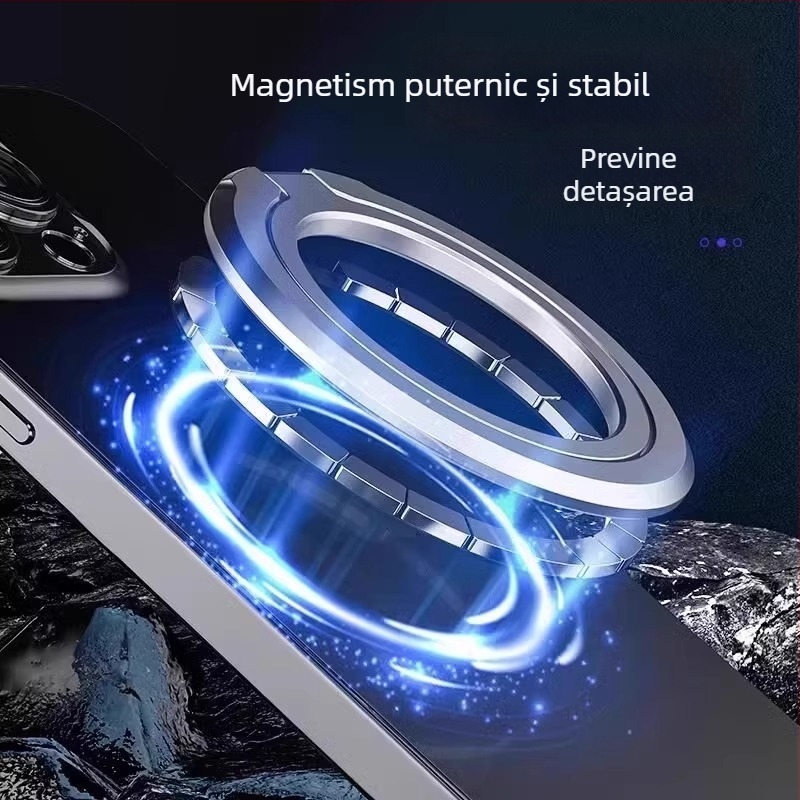 Suport pentru telefon cu inel – birou ultra-subțire, portabil, multifuncțional, reglabil (Material: aliaj; Stil: General; Personalizare: Suportată)