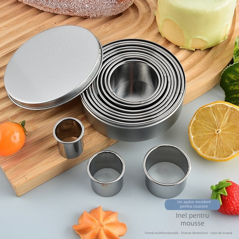 Set de forme rotunde pentru mousse din oțel inoxidabil 430, forme de copt, origine Yangjiang