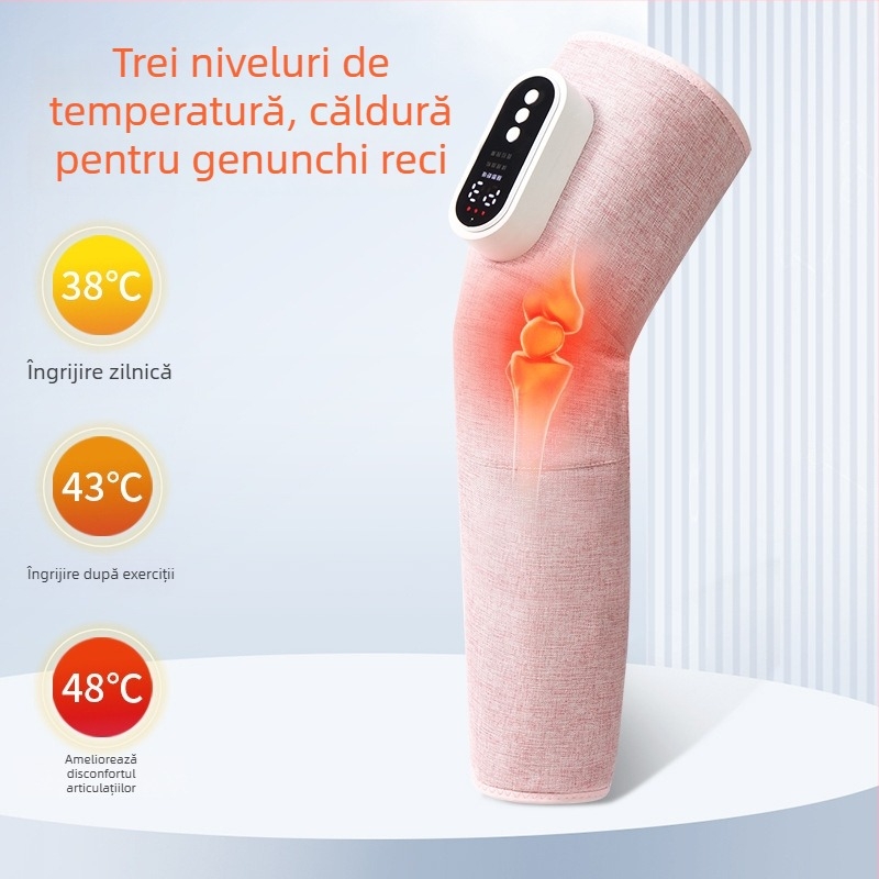 Masajor pentru gambe, wireless și portabil, cu moduri multiple de masaj prin aer, vibrații, încălzire infraroșu și compresie caldă