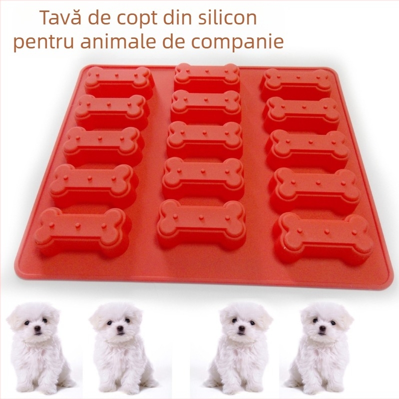 Formă de copt din silicon în formă de labă de urs — formă neregulată, tavă de chec din silicon pentru coacere, ambalată într-o pungă din plastic.