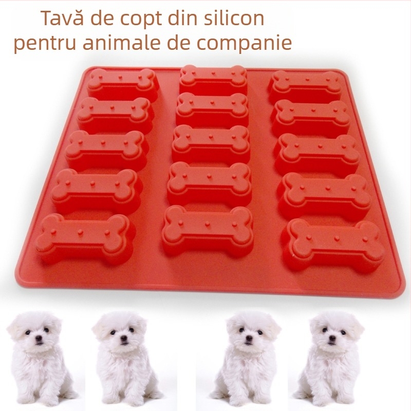 Formă de copt din silicon în formă de labă de urs — formă neregulată, tavă de chec din silicon pentru coacere, ambalată într-o pungă din plastic.