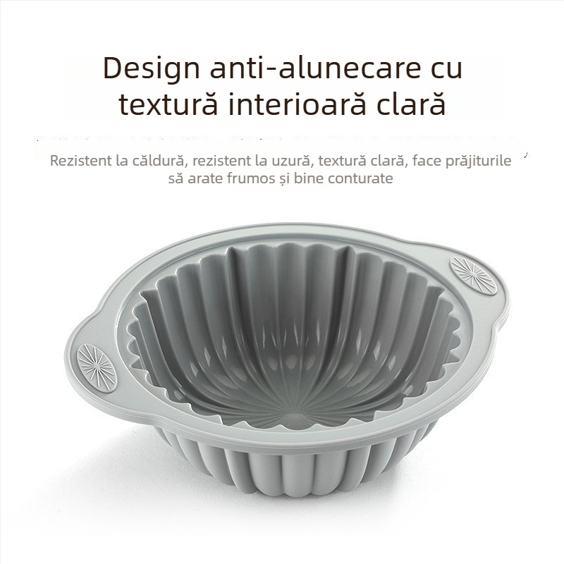 Formă rotundă din silicon pentru chec chiffon, rezistentă la temperaturi înalte, set de forme pentru coacere din silicon