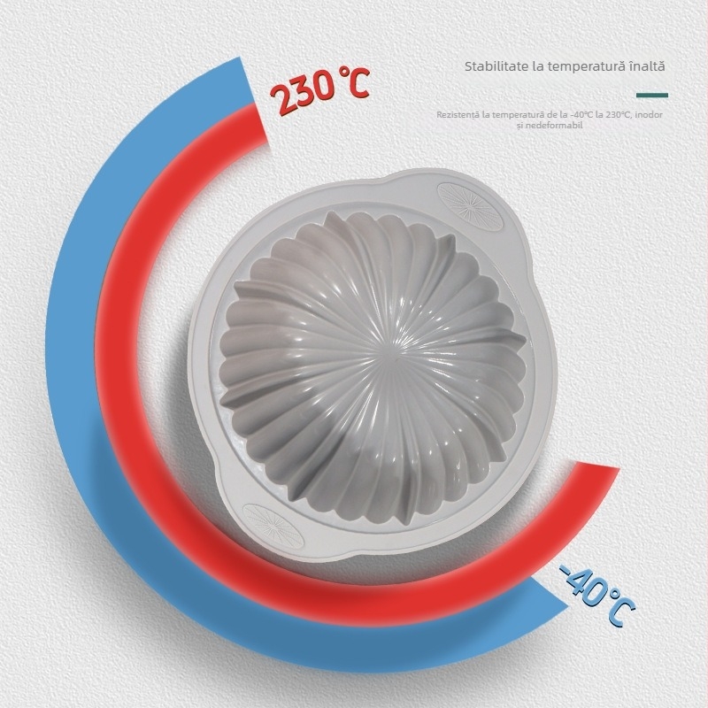 Formă rotundă din silicon pentru chec chiffon, rezistentă la temperaturi înalte, set de forme pentru coacere din silicon