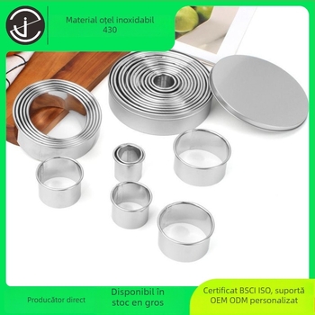 Forme rotunde pentru prăjituri din oțel inox, set de 11 piese