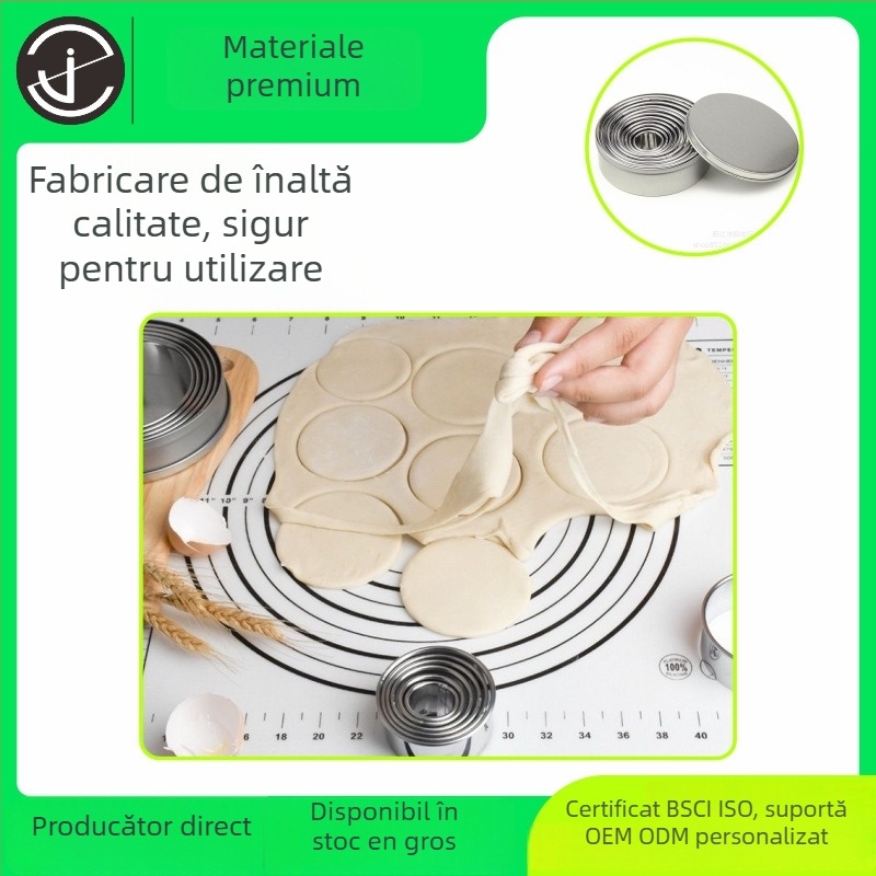 Forme rotunde pentru prăjituri din oțel inox, set de 11 piese