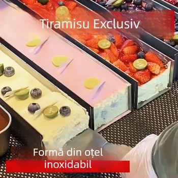 Formă dreptunghiulară pentru tiramisu din oțel inoxidabil, semi-finisată