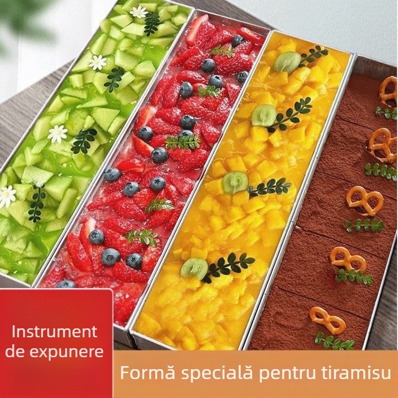 Formă dreptunghiulară pentru tiramisu din oțel inoxidabil, semi-finisată