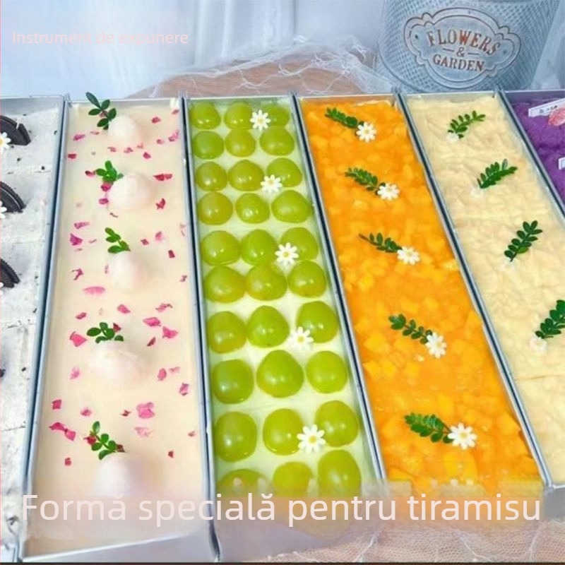 Formă dreptunghiulară pentru tiramisu din oțel inoxidabil, semi-finisată