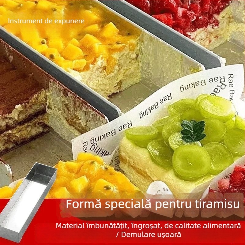 Formă dreptunghiulară pentru tiramisu din oțel inoxidabil, semi-finisată