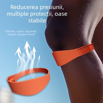 Protector de genunchi din silicon, fixare elastică pentru patelă, potrivit pentru baschet și alergare; greutate 13 g