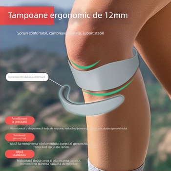 Protector de genunchi din silicon, fixare elastică pentru patelă, potrivit pentru baschet și alergare; greutate 13 g