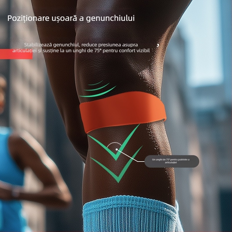 Protector de genunchi din silicon, fixare elastică pentru patelă, potrivit pentru baschet și alergare; greutate 13 g