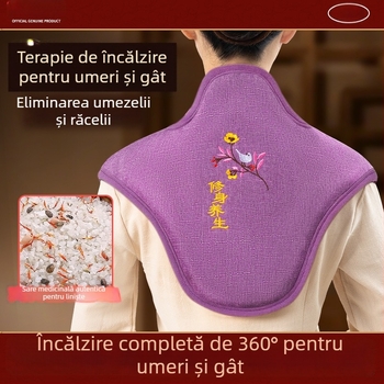 Sac de compresie cald pentru umăr și gât, cu încălzire electrică, pachet cu sare de mare și sare brută pentru îngrijire cervicală acasă