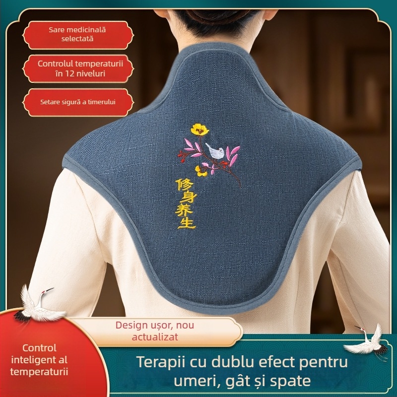 Sac de compresie cald pentru umăr și gât, cu încălzire electrică, pachet cu sare de mare și sare brută pentru îngrijire cervicală acasă
