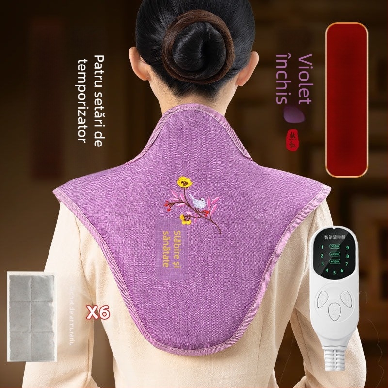 Sac de compresie cald pentru umăr și gât, cu încălzire electrică, pachet cu sare de mare și sare brută pentru îngrijire cervicală acasă